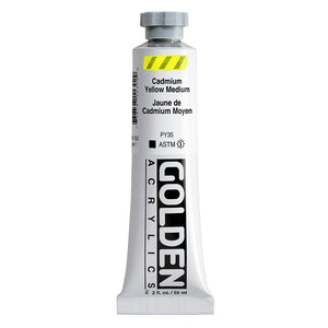 ARTISTS ACRYLIC PAINT - Golden HEAVY BODY -  59ml tube -  C.P. Cadmium Yellow Medium  VII