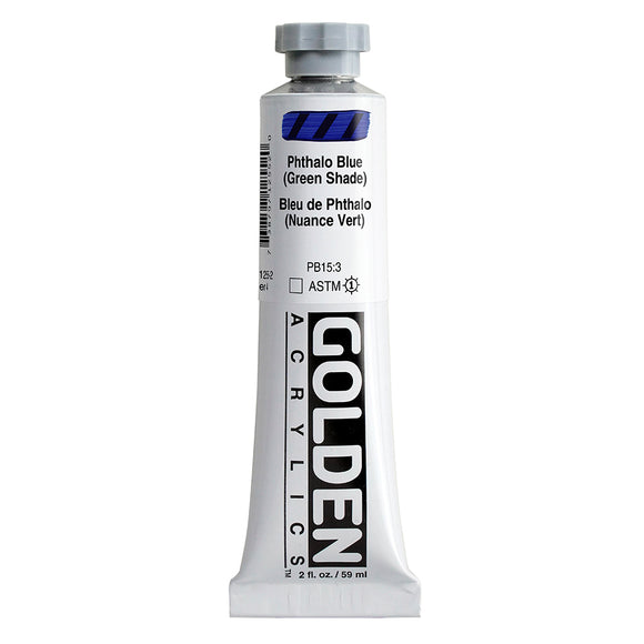 ARTISTS ACRYLIC PAINT - Golden HEAVY BODY -  59ml tube -  Phthalo Blue (Green Shade)  IV