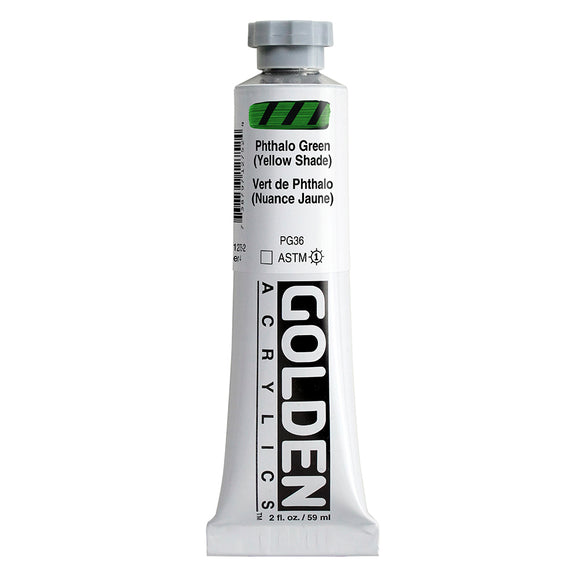 ARTISTS ACRYLIC PAINT - Golden HEAVY BODY -  59ml tube -  Phthalo Green (Yellow Shade).  IV