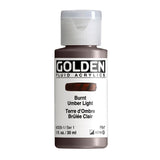 ARTISTS ACRYLIC PAINT - Golden FLUID - 30ml (1.US fl.oz)- Burnt Umber Light  I