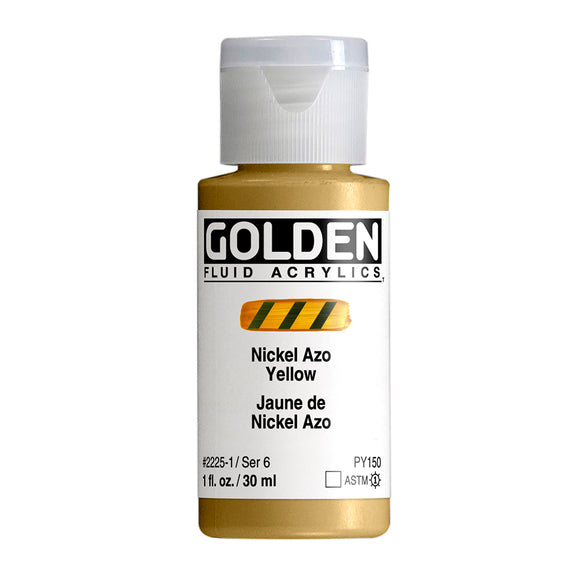 ARTISTS ACRYLIC PAINT - Golden FLUID - 30ml (1.US fl.oz)- Nickel Azo Yellow  VI