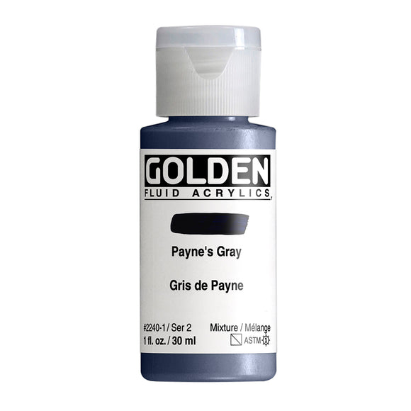 ARTISTS ACRYLIC PAINT - Golden FLUID - 30ml (1.US fl.oz)- Paynes Gray  II