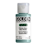 ARTISTS ACRYLIC PAINT - Golden FLUID - 30ml (1.US fl.oz)- Phthalo Green (Blue Shade)  IV