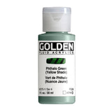 ARTISTS ACRYLIC PAINT - Golden FLUID - 30ml (1.US fl.oz)- Phthalo Green (Yellow Shade).  IV