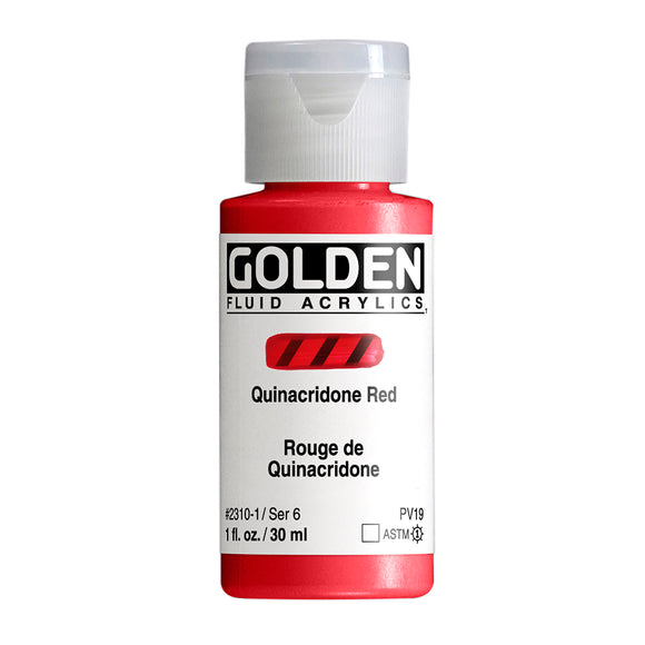 ARTISTS ACRYLIC PAINT - Golden FLUID - 30ml (1.US fl.oz)- Quinacridone Red  VI