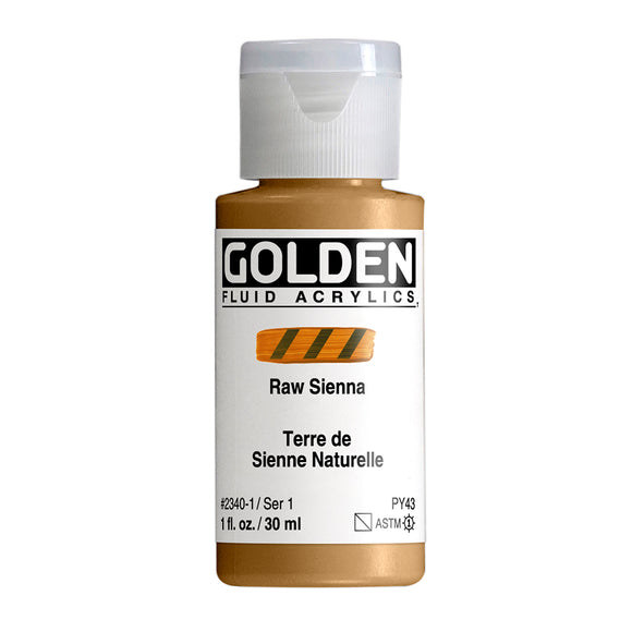 ARTISTS ACRYLIC PAINT - Golden FLUID - 30ml (1.US fl.oz)- Raw Sienna  I