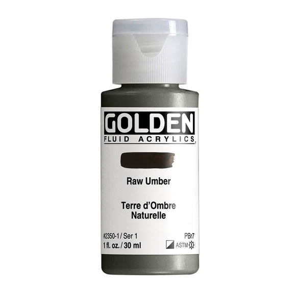 ARTISTS ACRYLIC PAINT - Golden FLUID - 30ml (1.US fl.oz)- Raw Umber  I