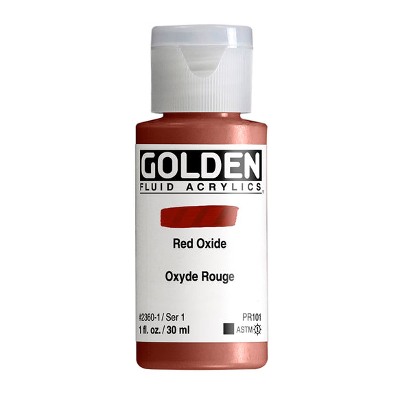 ARTISTS ACRYLIC PAINT - Golden FLUID - 30ml (1.US fl.oz)- Red Oxide  I