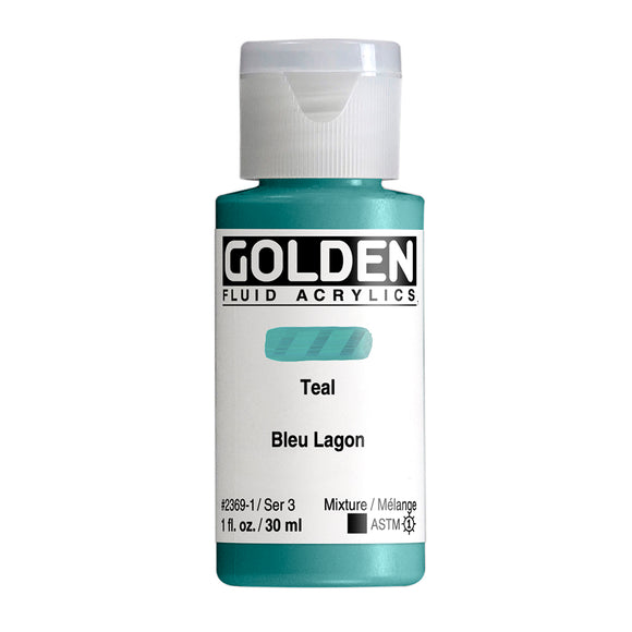 ARTISTS ACRYLIC PAINT - Golden FLUID - 30ml (1.US fl.oz)- Teal  III
