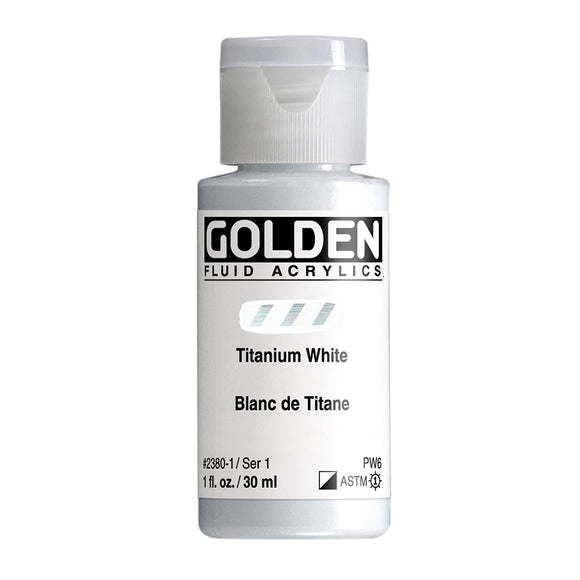 ARTISTS ACRYLIC PAINT - Golden FLUID - 30ml (1.US fl.oz)- Titanium White  I