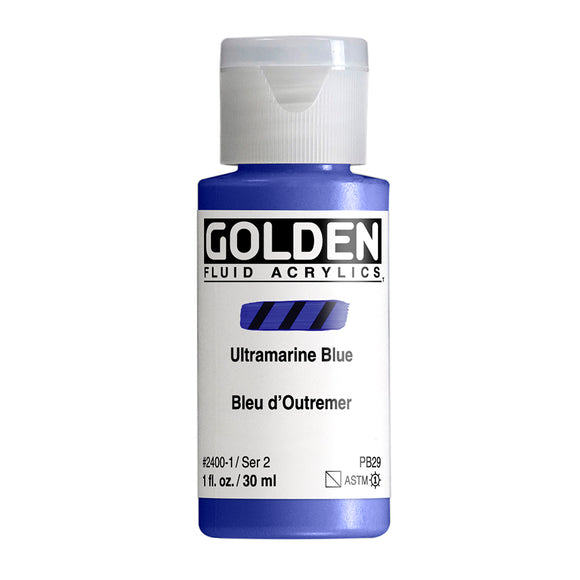 ARTISTS ACRYLIC PAINT - Golden FLUID - 30ml (1.US fl.oz)- Ultramarine Blue  II