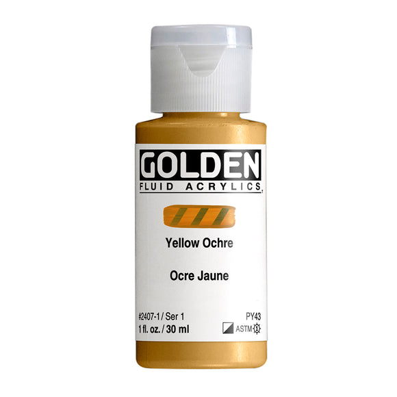 ARTISTS ACRYLIC PAINT - Golden FLUID - 30ml (1.US fl.oz)- Yellow Ochre  I