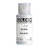 ARTISTS ACRYLIC PAINT - Golden FLUID - 30ml (1.US fl.oz)- Zinc White  I