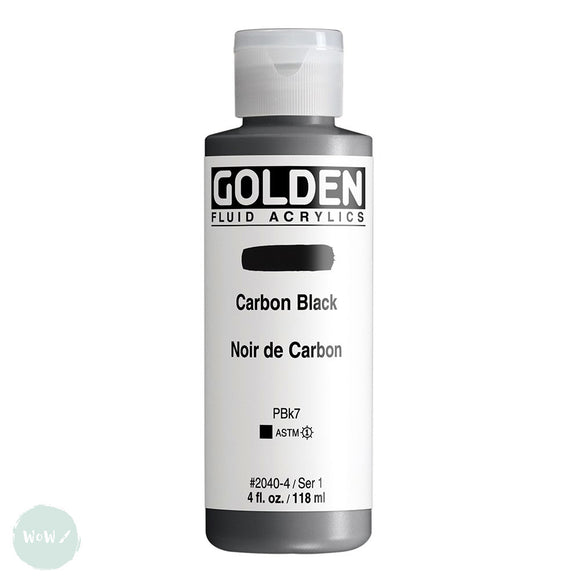 ARTISTS ACRYLIC PAINT - Golden FLUID - 118ml - Carbon Black I