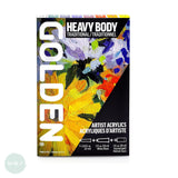 Acrylic Paint Set- Golden HEAVY BODY - TRADITIONAL SET - 7 x 22ml tubes, 1 x 59ml White, 1 x 59ml Glazing Liquid
