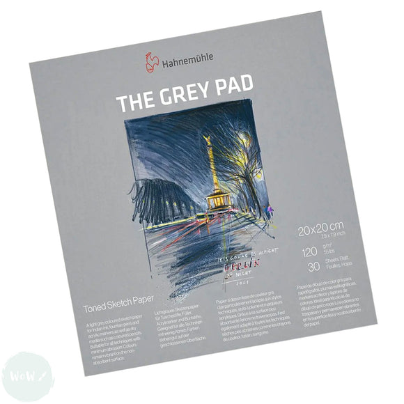 SKETCH / DRAWING PAPER PAD - Toned - Hahnemuhle - The GREY PAD - 120gsm - 20 x 20 cm