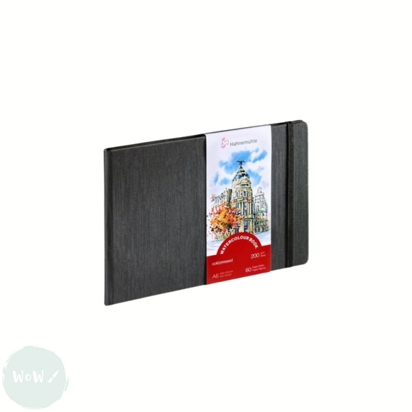 Hardback Watercolour Paper Book - TRAVEL JOURNAL - Hahnemuhle  The WATERCOLOUR BOOK – 200gsm, Fine Grain, A6 LANDSCAPE