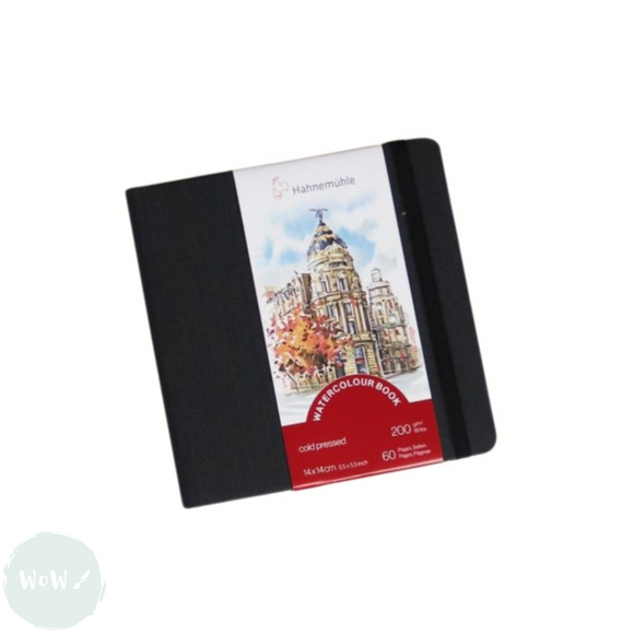 Hardback Watercolour Paper Book - TRAVEL JOURNAL - Hahnemuhle  The WATERCOLOUR BOOK – 200gsm, Fine Grain, 140mm SQUARE