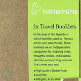 Softback Sketchbook - Hahnemuhle PACK OF 2 - Travel Booklets pads, 140 g/m² - 13 x 21 cm - Kraft Cover portrait