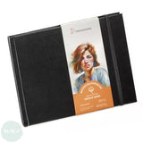 Watercolour Paper - Hardback TRAVEL JOURNAL - Hahnemuhle - 100% COTTON - 250gsm - COLD PRESSED -  Deckle Edge - 205 x 153mm LANDSCAPE