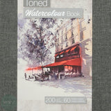 Hardback Watercolour Paper Book - TRAVEL JOURNAL - Hahnemuhle - TONED 200gsm WATERCOLOUR - GREY Book – 14 x 14 cm