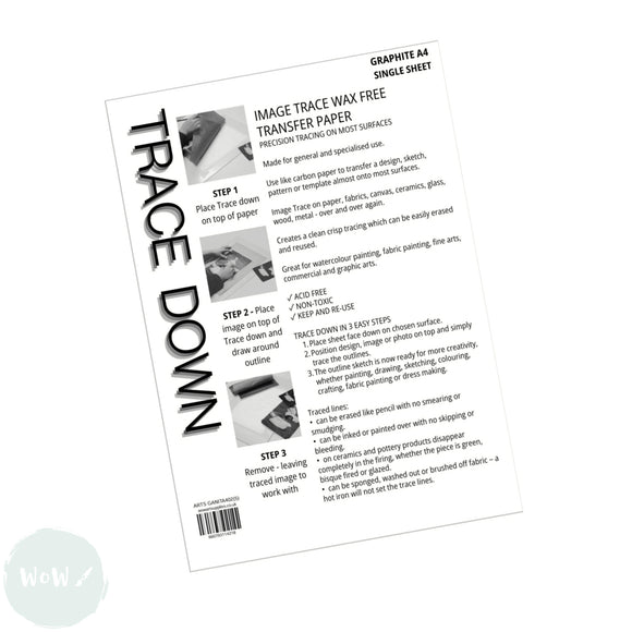 Tracing Down - Image Trace - TRACE DOWN PAPER - A4 - Single sheet - GRAPHITE