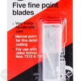 Craft Knife - JAKAR 7368-B SPARE BLADES to suit Jakar 7312 & 7313 Knives - PACK of 5