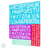 DRAWING ACCESSORY- Lettering Stencil- JAKAR Pack of Four- 5mm, 10mm, 20mm & 30mm