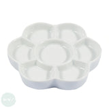 Ceramic Palette- 7 WELL - Porcelain - 6" FLOWER
