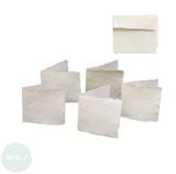 Watercolour Paper Blank Greeting Cards & Envelopes - 7.5 x 7.5 cm SQUARE hand made paper PACK of 5