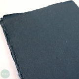 Khadi Artists 100% Cotton handmade paper - 210gsm - ROUGH - 56 x 76 cm- FIVE SHEETS - Black