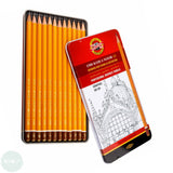 Sketching Set- KOH-I-NOOR HARDTMUTH 1500 Graphite Pencil Tin 12  'Graphic'' Grades 5B-5H