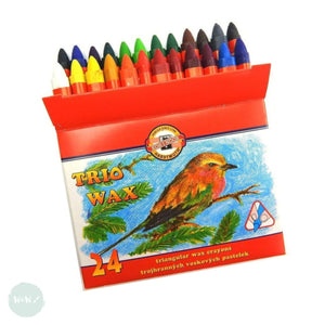 WAX CRAYONS - Koh-i-noor - TRIO WAX - 24 Assorted