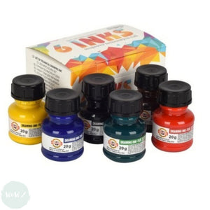 Drawing Ink- Koh-I-Noor Assorted Set of 6 x 20g