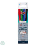 WATER-SOLUBLE Pen - KOH-I-NOOR -7001 - 4 x Assorted - 0.3