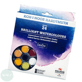 Watercolour Paint Sets - Koh-I-Noor - BRILLIANT Watercolour Round Compact - 24 Colours