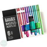 Acrylic Paint Set- LIQUITEX - Basics - METALLICS - 6 x 22 ml Tubes