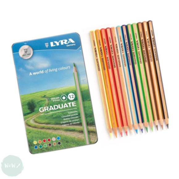 Coloured Pencil Sets - Lyra GRADUATE Tin - 12 Assorted