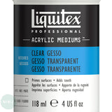 SURFACE PREPARATION – Gesso Primer – LIQUITEX Professional - CLEAR - 118ml