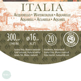 WATERCOLOUR PAPER BLOCK - 100% Cotton - WHITE - Magnani 1404 - ITALIA - 300gsm (140lb) - COLD PRESSED - 16cm ROUND