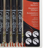 CALLIGRAPHY FIBRE TIP - Manuscript - CALLICREATIVE - Italic - BLACK - 4 Widths