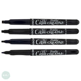 CALLIGRAPHY FIBRE TIP - Manuscript - CALLICREATIVE - Italic - BLACK - 4 Widths