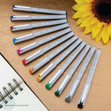 Fineliner Pigment Pen Set - ROYAL Graphic Microbrush - 12 Assorted pack