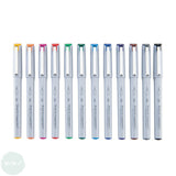 Fineliner Pigment Pen Set - ROYAL Graphic Microbrush - 12 Assorted pack