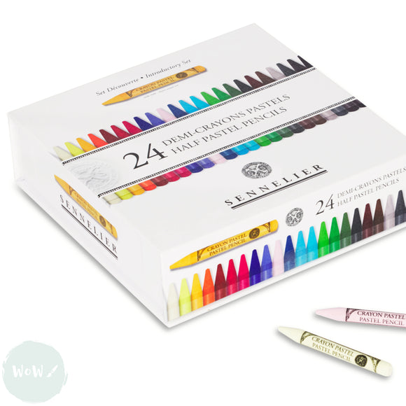 Pastel Pencil Sets - SENNELIER – Introductory Set - HALF LENGTH - 24 assorted