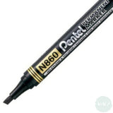 Permanent Marker- PENTEL - N860 - Chisel tip - BLACK