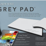 Tear-off Paper Palette pad- NEW WAVE - Rectangular Grey Pad - 11 x 16"