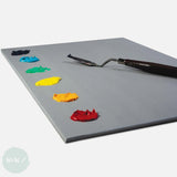 Tear-off Paper Palette pad- NEW WAVE - Rectangular Grey Pad - 11 x 16"