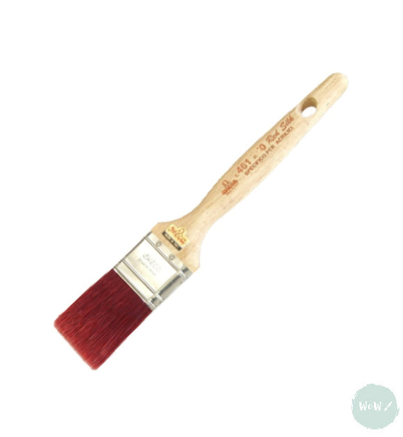 Omega-Series 461 'Red Silk' Polyester Flat Brushes - 30mm