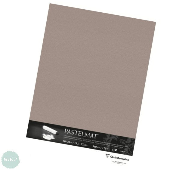 Clairefontaine PASTELMAT - 360gsm - SINGLE SHEET - 50 x 70 cm - Dark grey